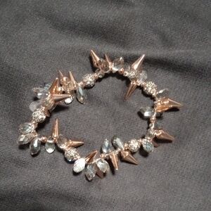 Elegant Rose Gold and Silver Spike Bracelet